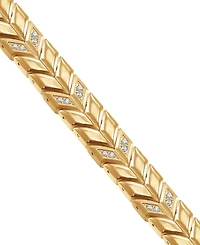 Blackjack Men's Cubic Zirconia Chevron Link Bracelet Stainless Steel