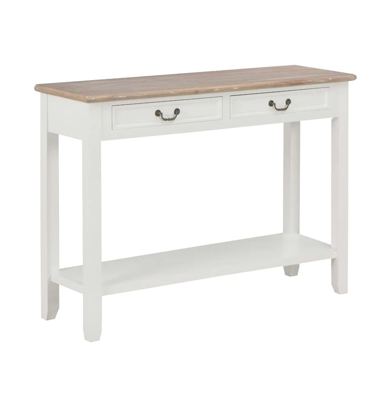 Console Table White 43.3"x13.7"x31.4" Wood