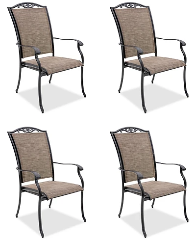 Wythburn Mix and Match Filigree Sling Outdoor Dining Chairs, Set of 4, Created for Macy's