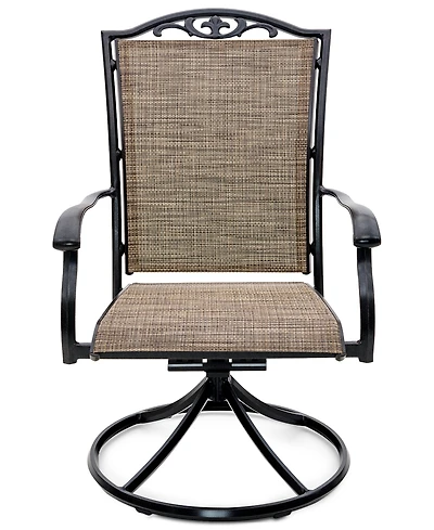 Wythburn Mix and Match Filigree Sling Outdoor Swivel Chair, Created for Macy's