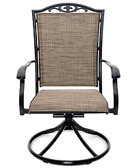 Wythburn Mix and Match Filigree Sling Outdoor Swivel Chair, Created for Macy's