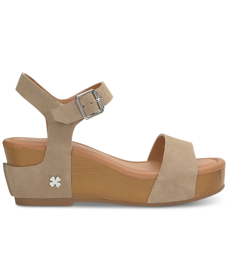 Lucky Brand Women's Adario Adjustable Ankle-Strap Wedge Sandals