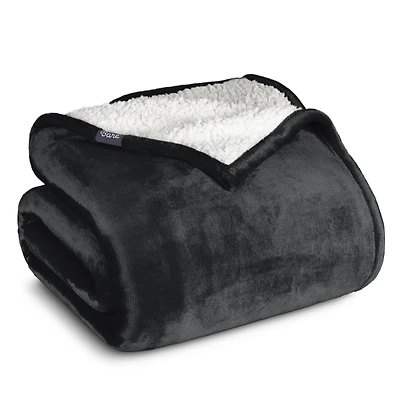 Bare Home Fleece Sherpa Blanket, Twin/Twin Xl