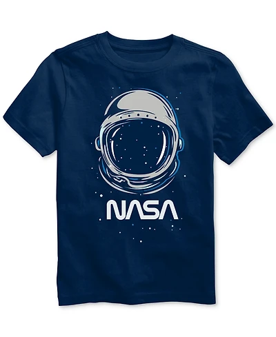 Big Boys Nasa Helmet Crewneck Graphic Print T-Shirt