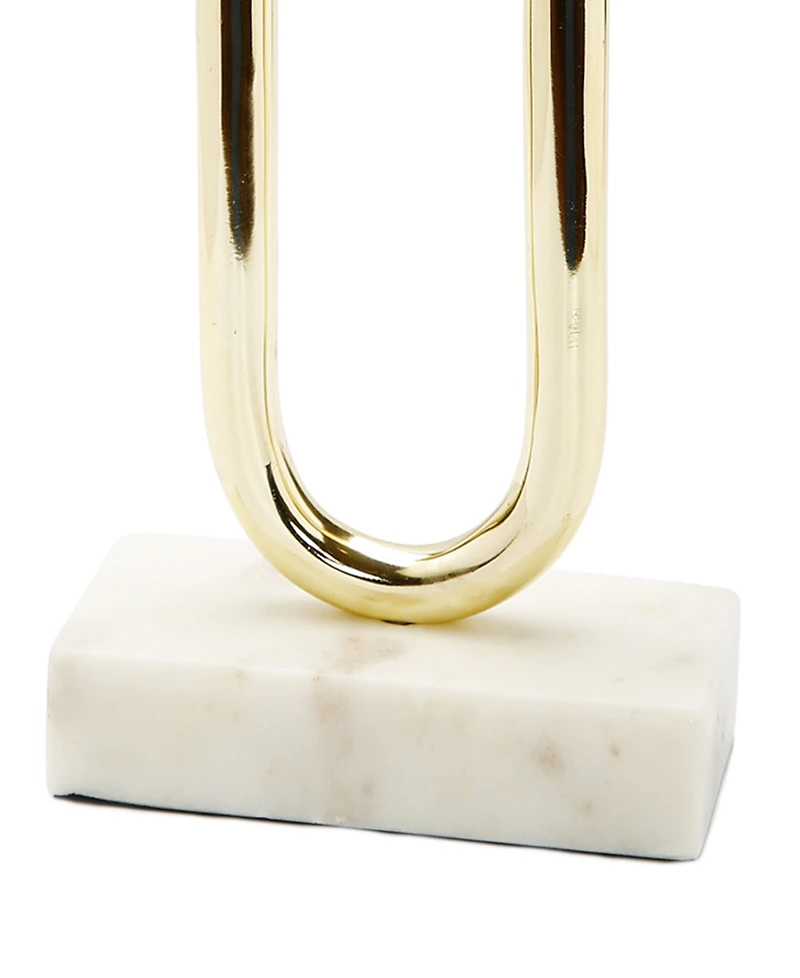 Classic Touch Loop Taper Candle Holder On Marble Base, 11.75" H
