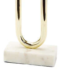 Classic Touch Loop Taper Candle Holder On Marble Base, 11.75" H