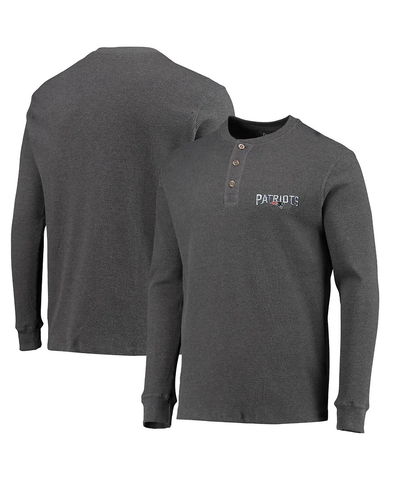 Men's Dunbrooke Heathered Gray New England Patriots Logo Maverick Thermal Henley Long Sleeve T-shirt