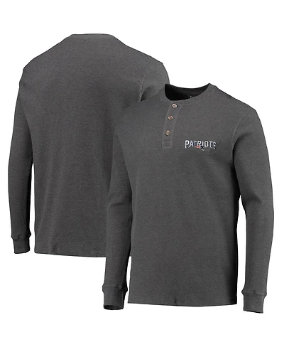 Men's Dunbrooke Heathered Gray New England Patriots Logo Maverick Thermal Henley Long Sleeve T-shirt