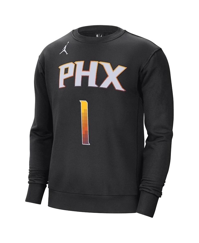 Men's Jordan Devin Booker Black Phoenix Suns Statement Name and Number Pullover Sweatshirt