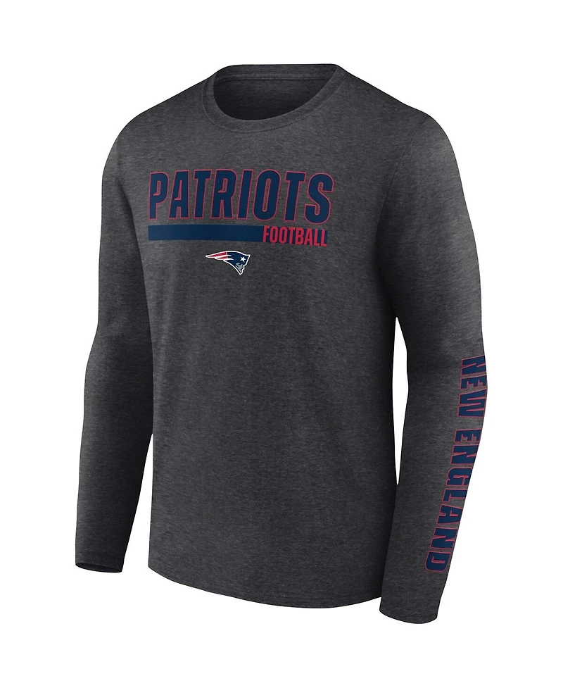Men's Fanatics Charcoal New England Patriots Long Sleeve T-shirt