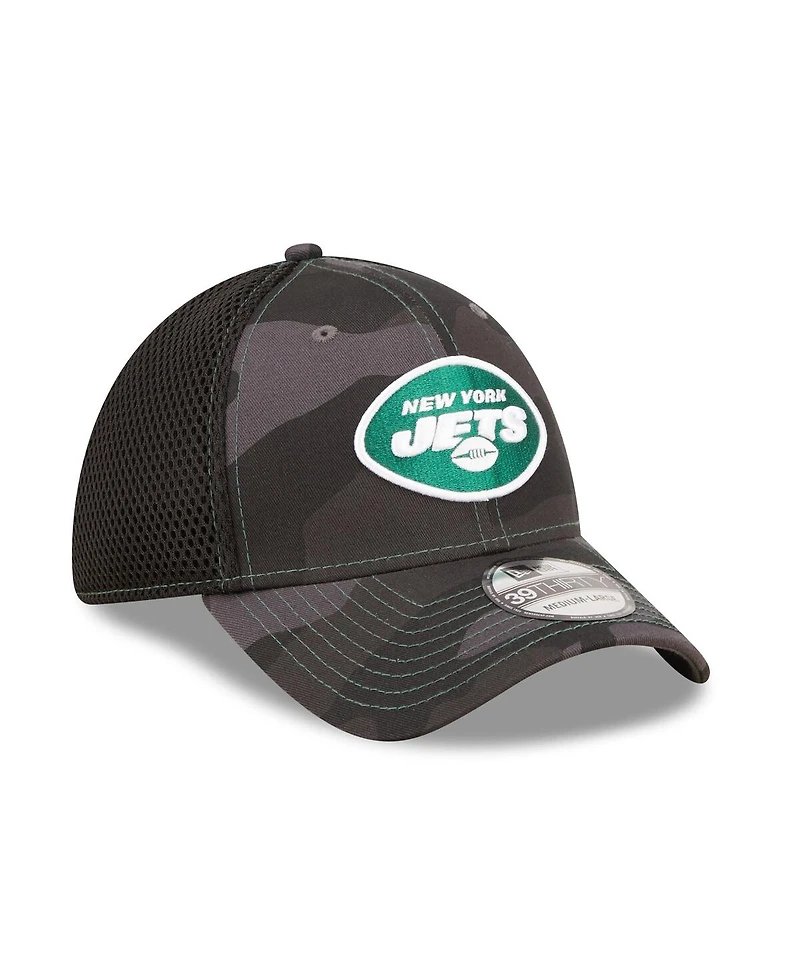 Men's New Era Camo, Black New York Jets Logo Neo 39THIRTY Flex Hat