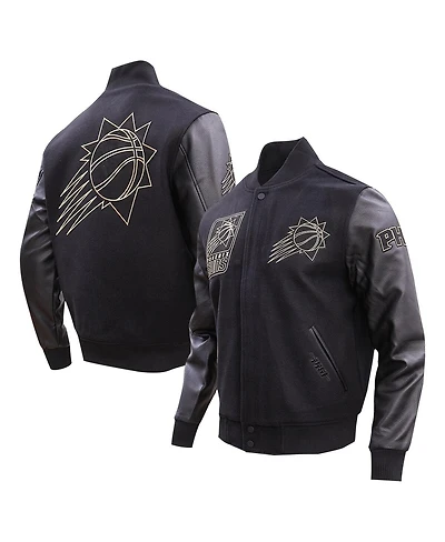 Men's Pro Standard Black Phoenix Suns Gold Stitch Varsity Jacket