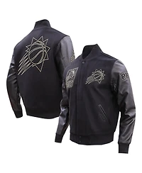 Men's Pro Standard Black Phoenix Suns Gold Stitch Varsity Jacket