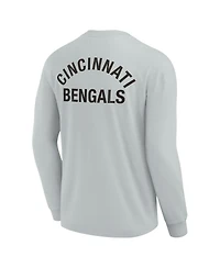 Men's and Women's Fanatics Signature Gray Cincinnati Bengals Super Soft Long Sleeve T-shirt