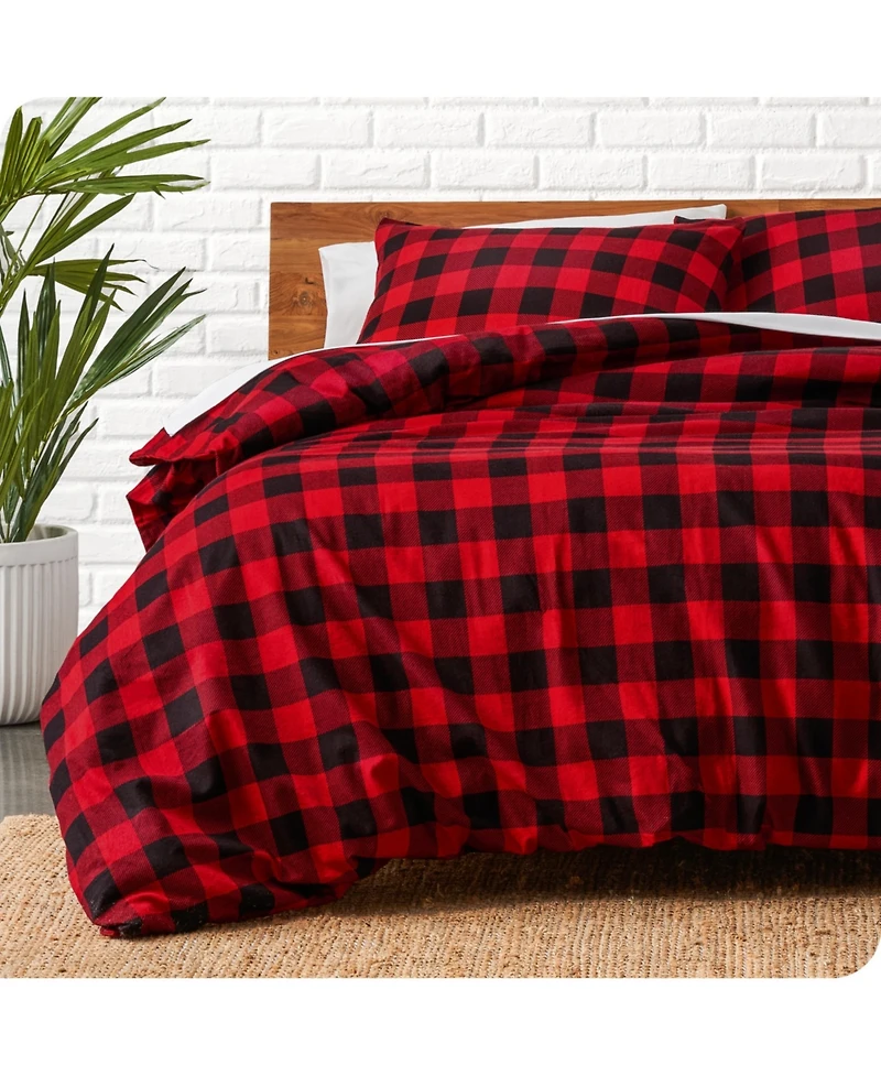 Bare Home Cotton Flannel King/California King Duvet Cover Set