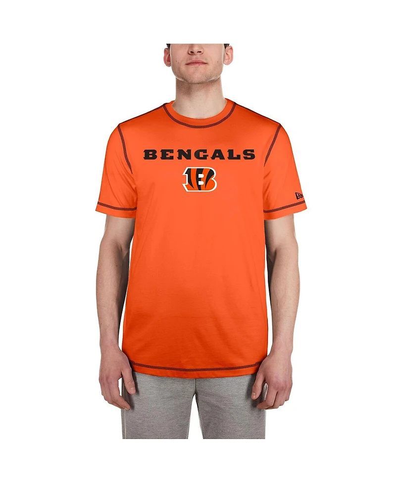 Men's New Era Orange Cincinnati Bengals Third Down Puff Print T-shirt