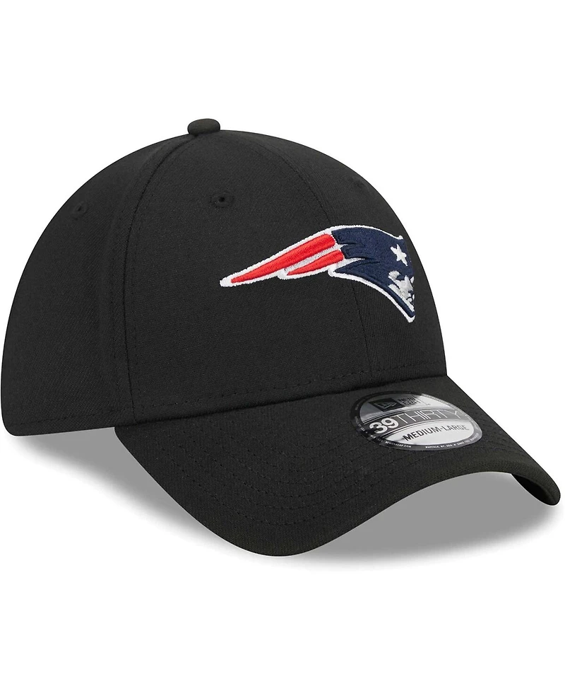 Men's New Era Black England Patriots Main 39THIRTY Flex Hat