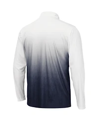 Men's Colosseum White, Black Ole Miss Rebels Magic Ombre Long Sleeve Quarter-Zip Jacket