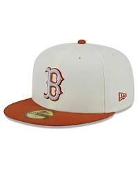 Men's New Era Cream, Orange Boston Red Sox 59FIFTY Fitted Hat