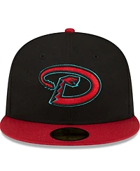 Men's New Era Black, Red Arizona Diamondbacks Road Authentic Collection On-Field 59FIFTY Fitted Hat