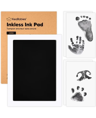 KeaBabies Kids 1pk Inkless Ink Pad Hand and Footprint Kit, Clean Touch Dog Paw, Nose Print Kit Pet Safe, Jumbo