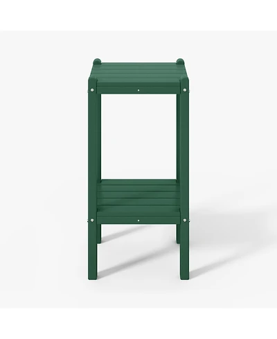 36" Outdoor Adirondack Hdpe 2-Tier Patio Side Table
