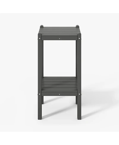 36" Outdoor Adirondack Hdpe 2-Tier Patio Side Table