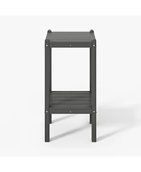36" Outdoor Adirondack Hdpe 2-Tier Patio Side Table
