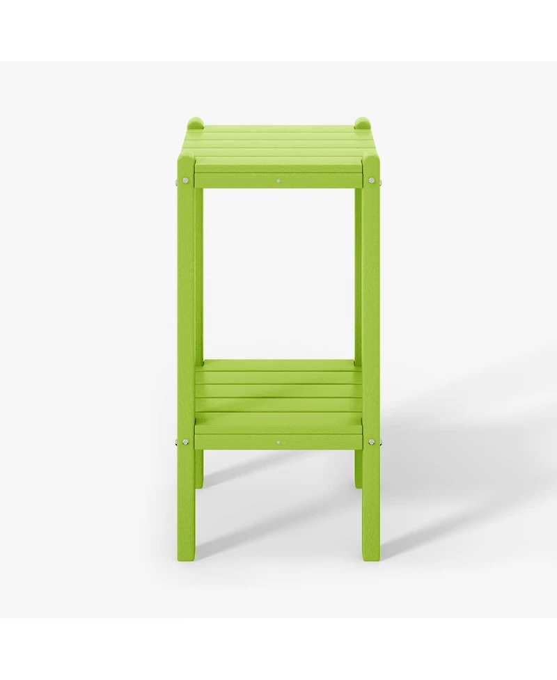 36" Outdoor Adirondack Hdpe 2-Tier Patio Side Table