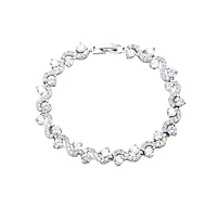 Wave Cubic Zirconia Tennis Bracelets with Round Cut Cubic Zirconia