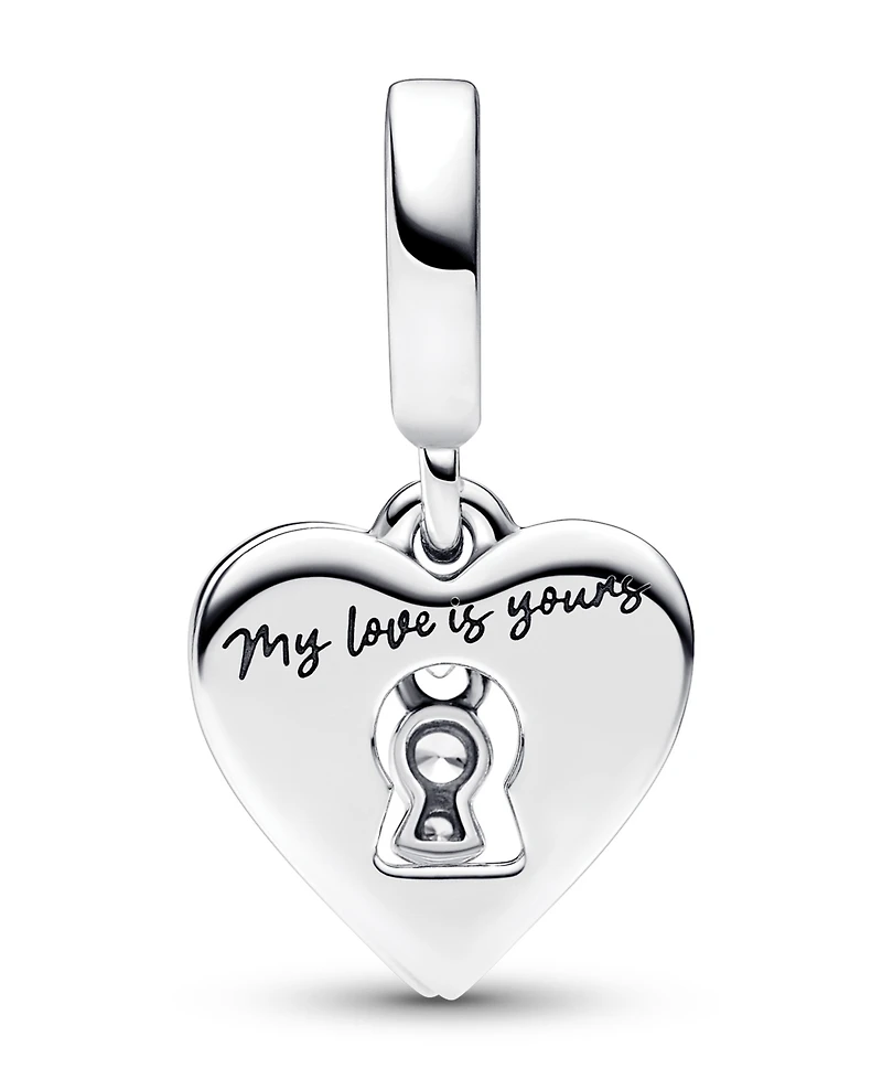 Pandora Sterling Silver Padlock Heart Double Dangle Charm