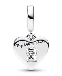 Pandora Sterling Silver Padlock Heart Double Dangle Charm