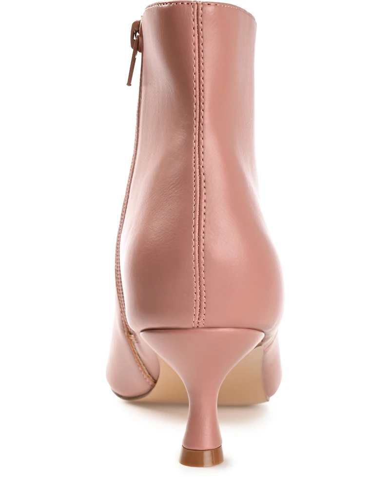 Journee Collection Women's Kelssa Wide Width Square Toe Kitten Heel Dress Booties