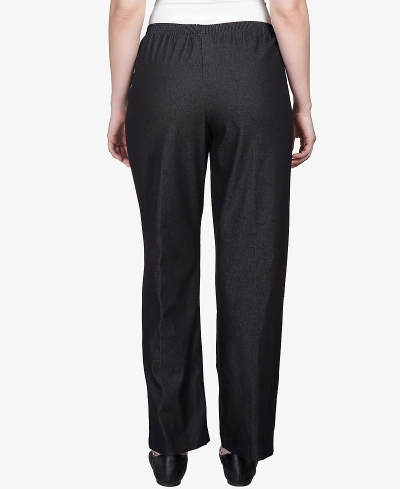 Alfred Dunner Classics Denim Pull-On Straight-Leg Pants