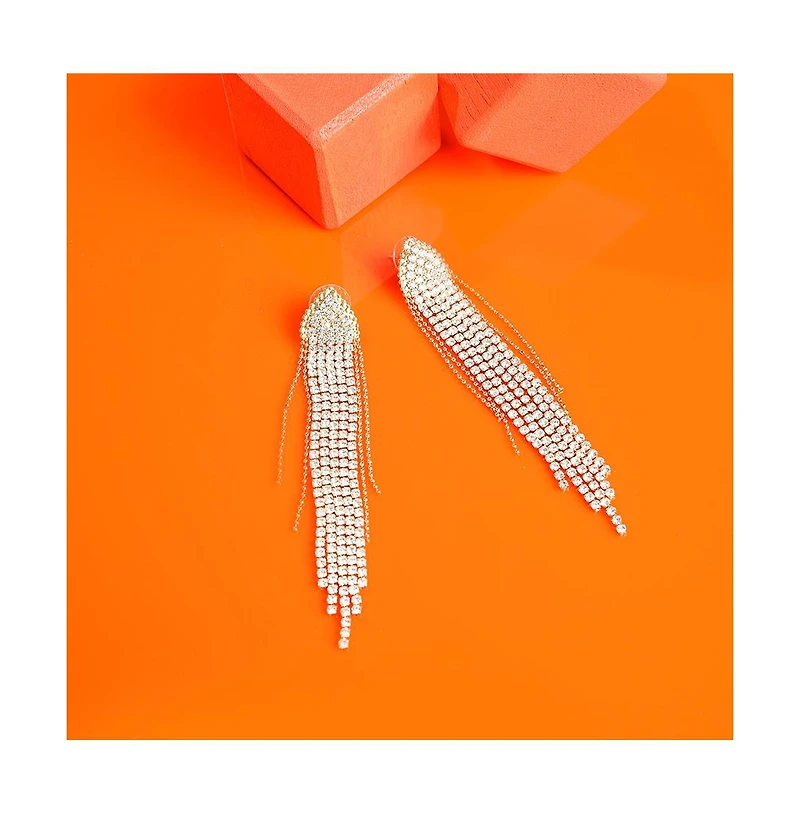 Sohi Women's Gold Bling Cluster Drop Earrings