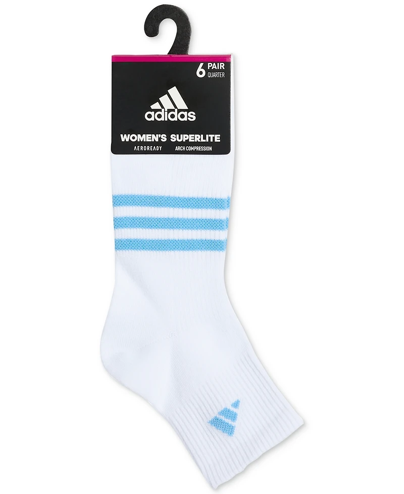 adidas Women's 6-Pk. Superlite 3.0 Quarter Socks