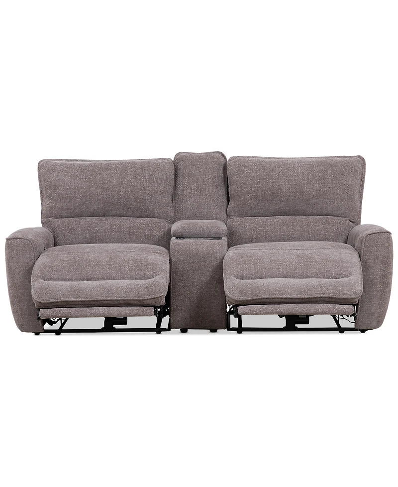 Closeout! Deklyn 89" 3-Pc. Zero Gravity Fabric Sofa with 2 Power Recliners & 1 Console, Created for Macy's