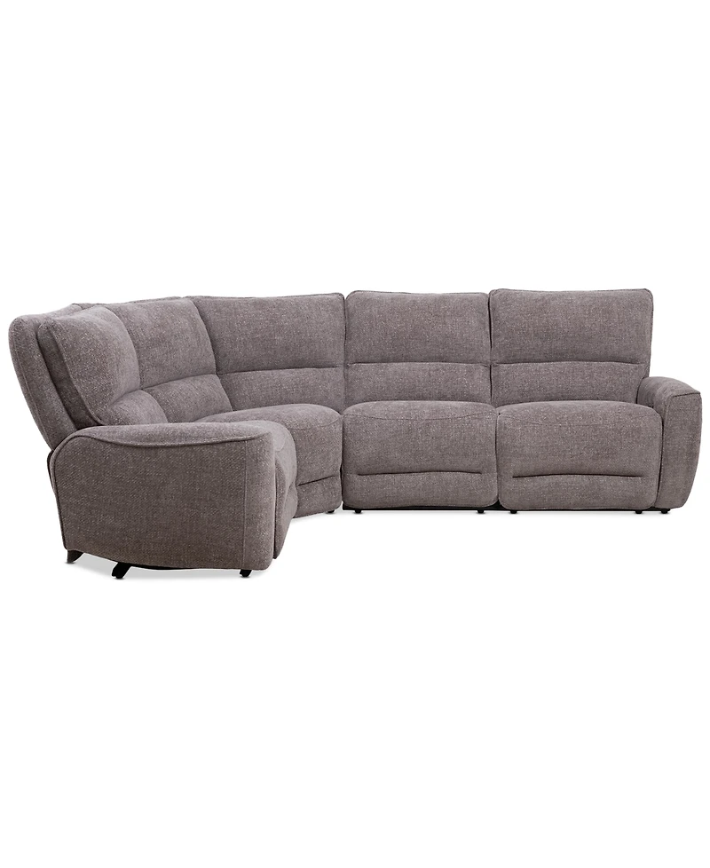 Closeout! Deklyn 116" 4-Pc. Zero Gravity Fabric Sectional with 2 Power Recliners, Created for Macy's