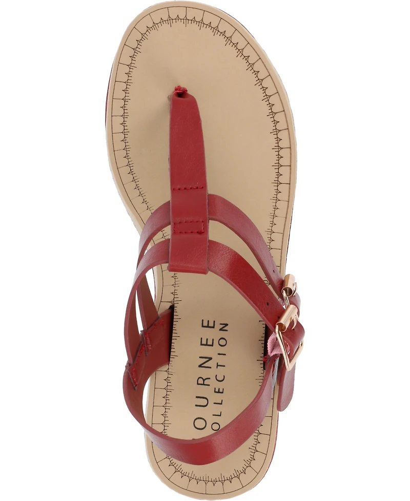 Journee Collection Women's Bianca Double Buckle Platform Wedge Sandals