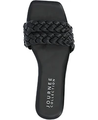 Journee Collection Women's Sawyerr Wide Width Braided Square Toe Sandals