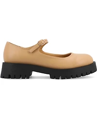 Journee Collection Women's Kamie Lug Sole Mary Jane Flats