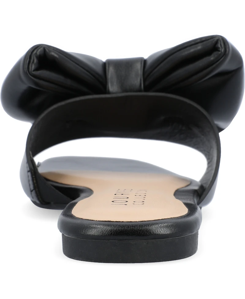 Journee Collection Women's Fayre Oversized Bow Flat Sandals