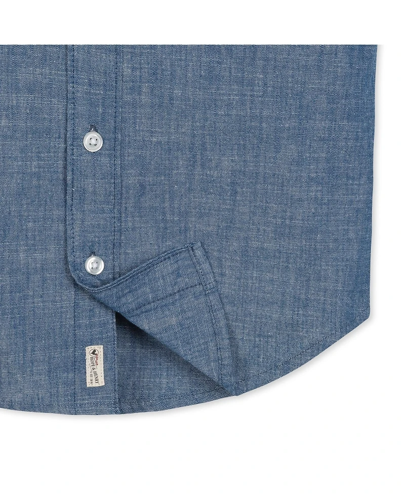 Hope & Henry Baby Boys Organic Short Sleeve Chambray Button Down Shirt