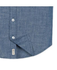Hope & Henry Baby Boys Organic Short Sleeve Chambray Button Down Shirt