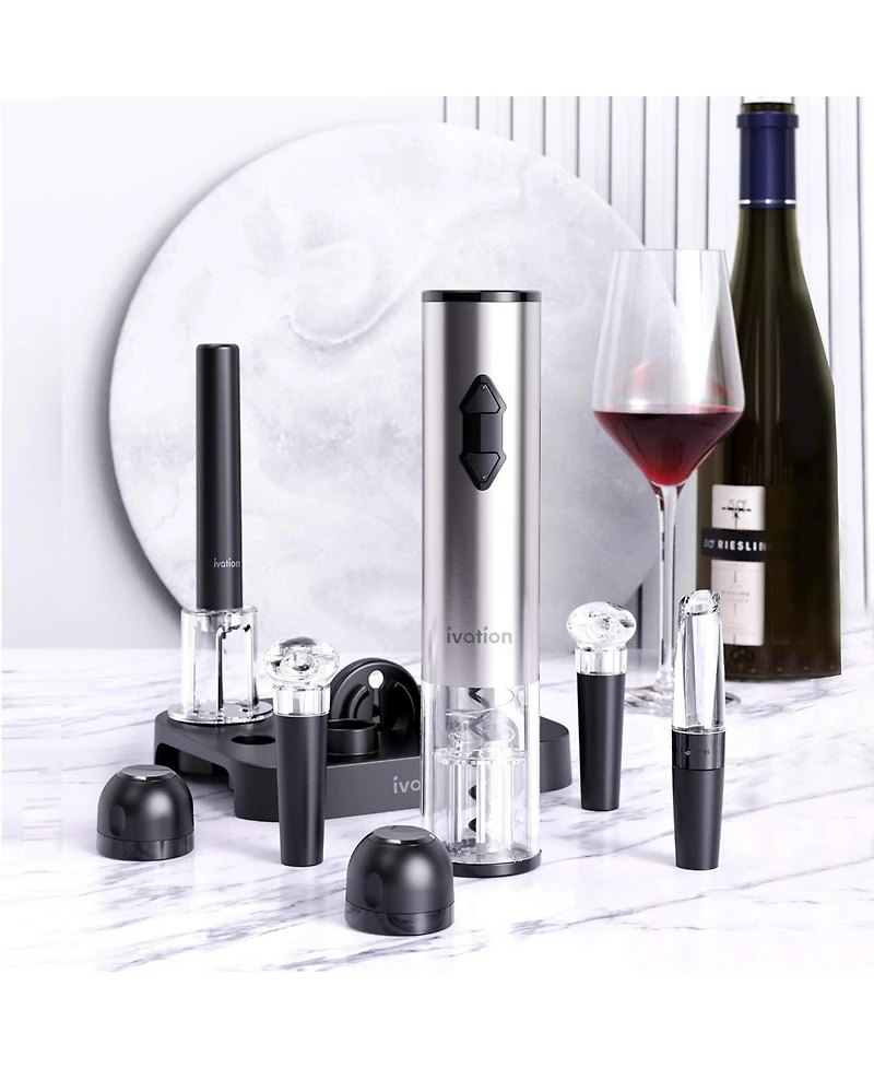 Ivation 9-Piece Wine Set, Electric Wine Opener, Wine Aerator & More!