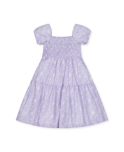 Hope & Henry Girls' Short Bubble Sleeve Smocked Dress, Kids