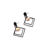 Sohi Women's Pink Embellished Flower Stud Earrings