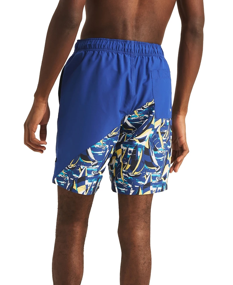Nautica Men's Heritage Diagonal Full Elastic 8" Swim Trunks