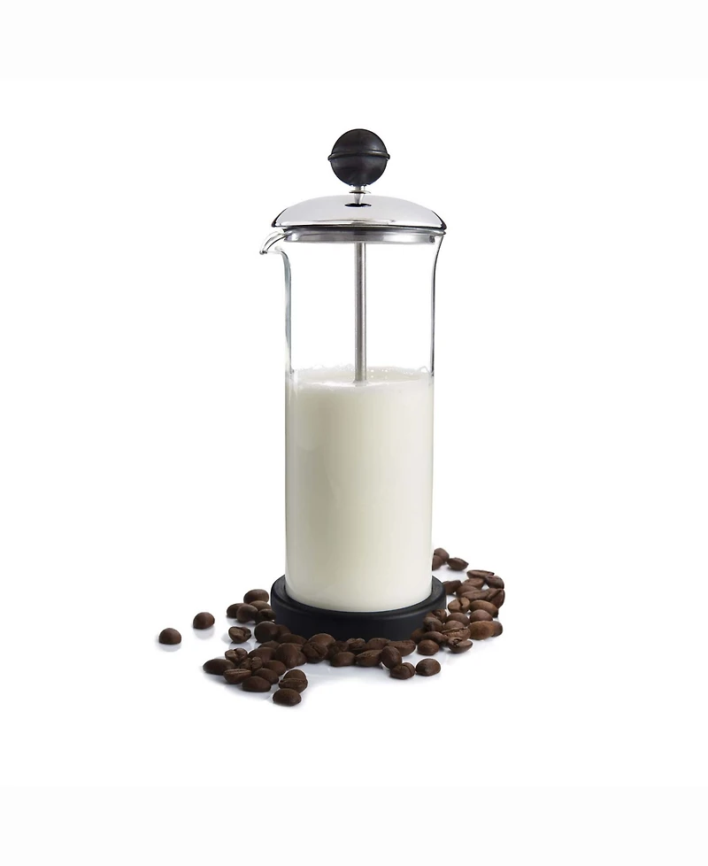 Fino 12-Ounce Frothing Pitcher with Milk Frother 16-Ounce and Dual-Sided Espresso Tamper 48 and 53-Millimeters
