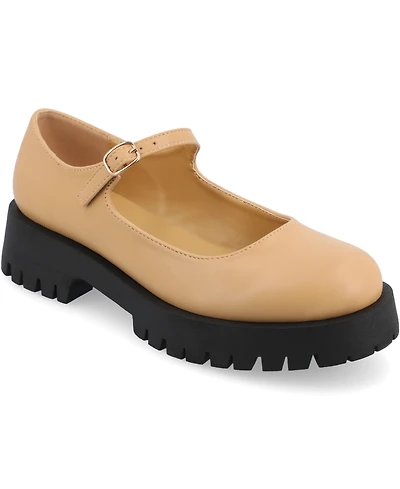 Journee Collection Women's Kamie Lug Sole Mary Jane Flats